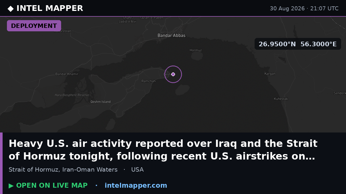 Strait of Hormuz, Iran-Oman Waters — Deployment location map