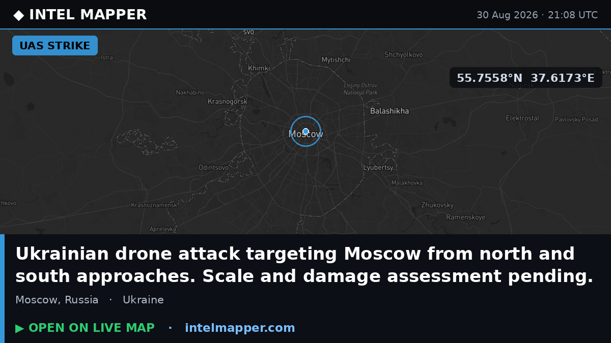 Moscow, Russia — UAS Strike location map