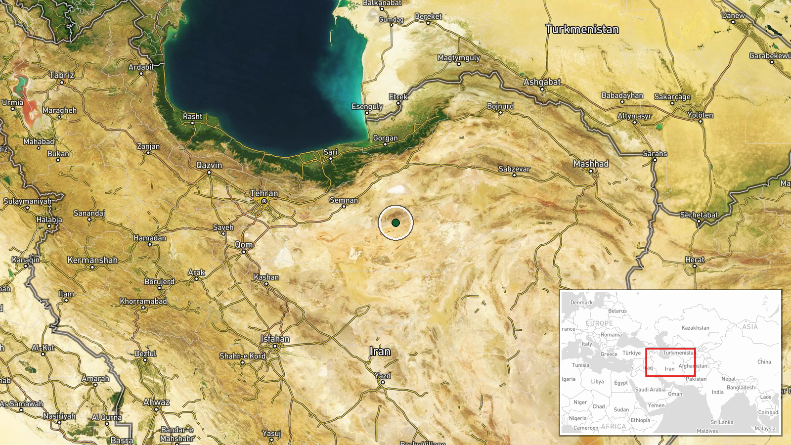Semnan Province, Iran — Deployment location map