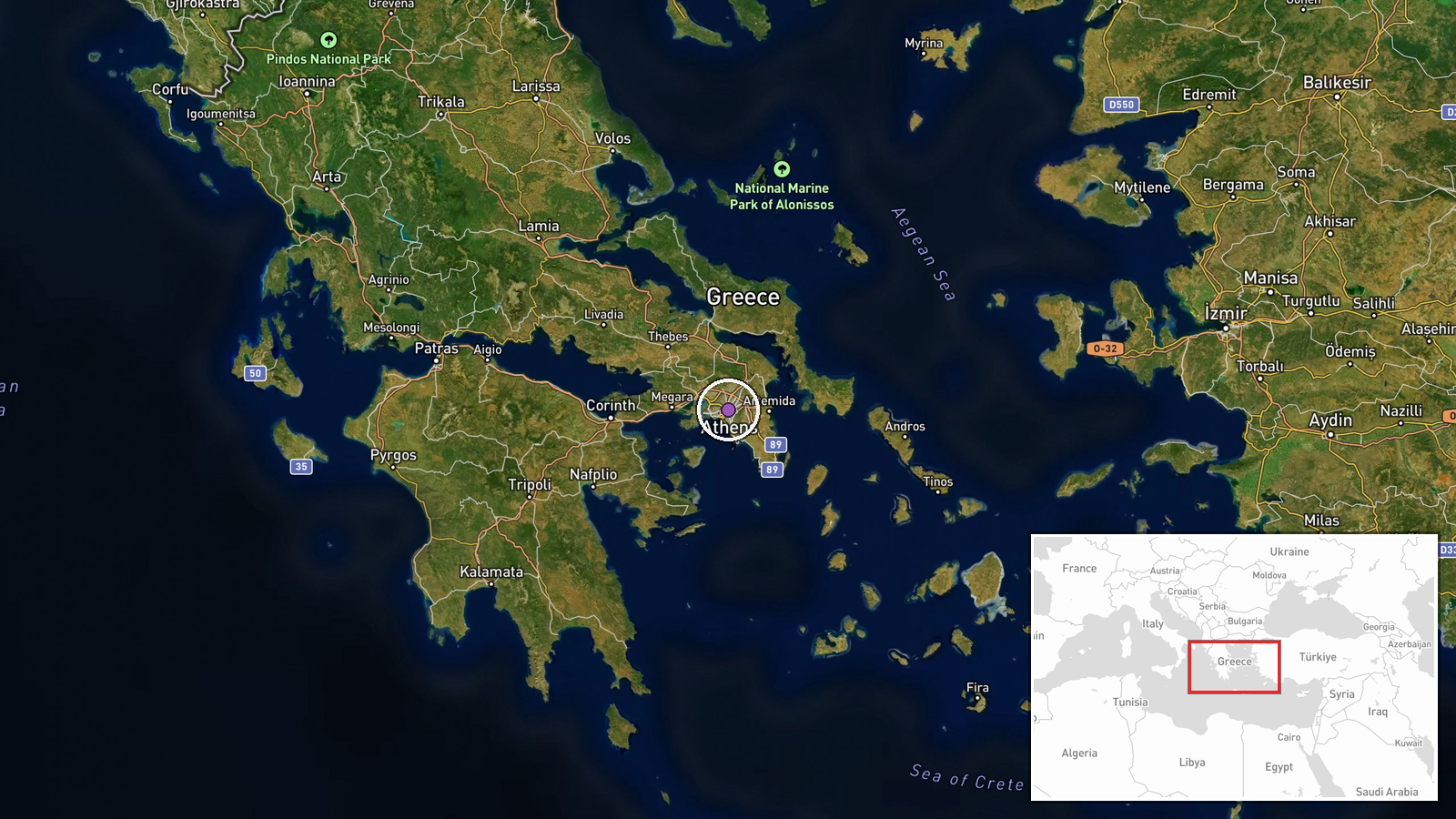 Athens, Greece — Diplomacy location map