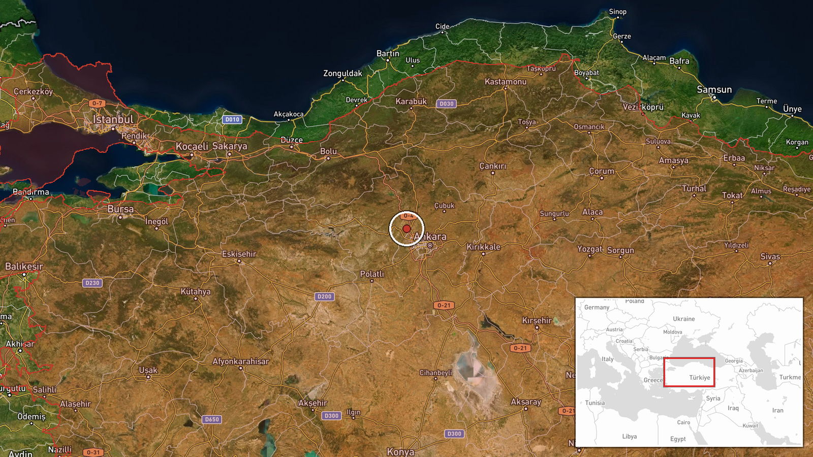 Akıncı Air Base, Ankara, Turkey — Deployment location map
