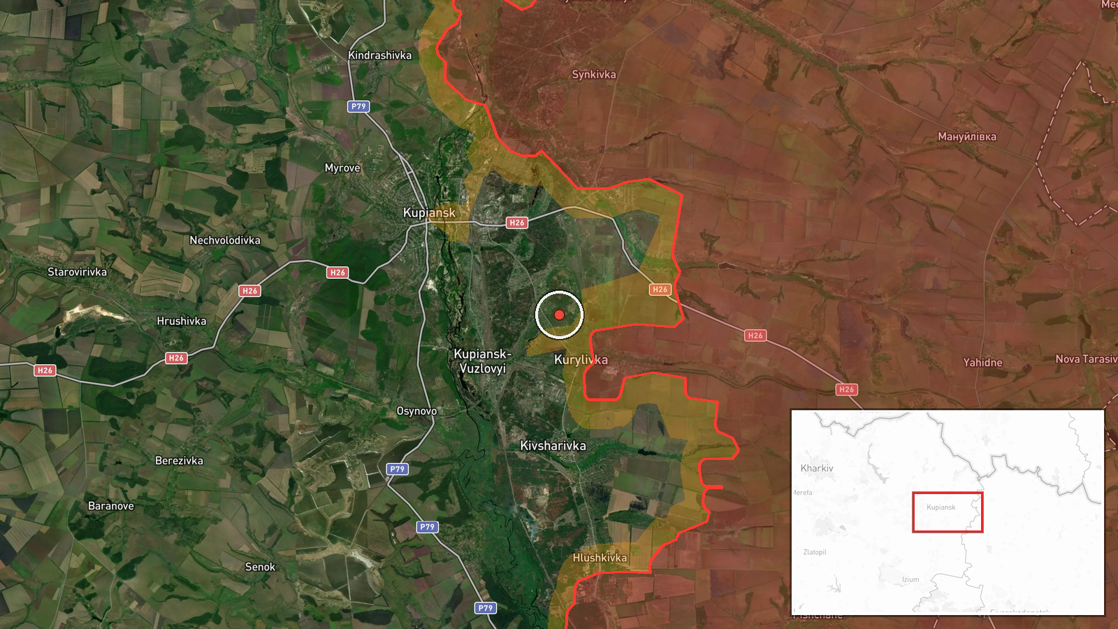 Kupiansk, Kharkiv Oblast, Ukraine or Pokrovsk, Donetsk Oblast, Ukraine — Combat location map