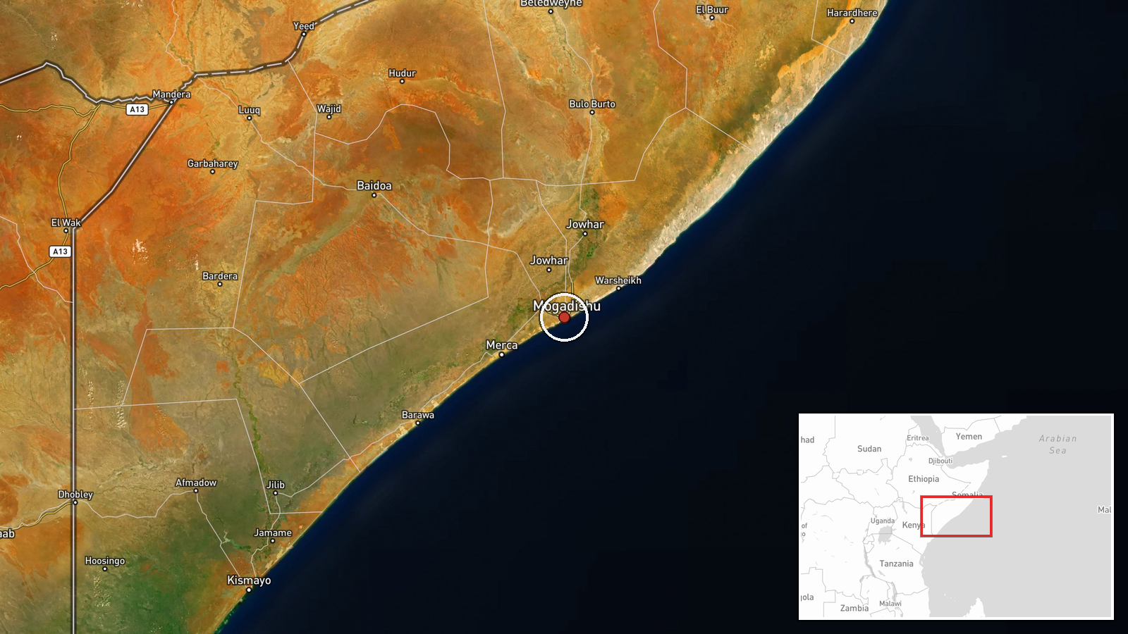 Mogadishu, Somalia — Naval location map