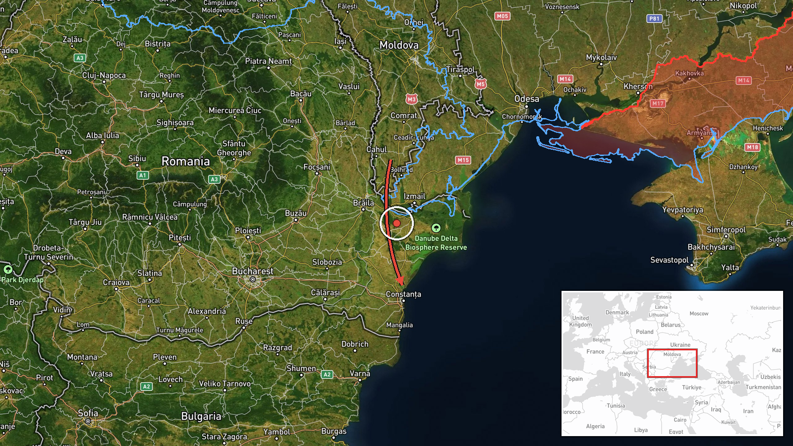 Constanța, Constanța County, Romania — Drone Transit location map