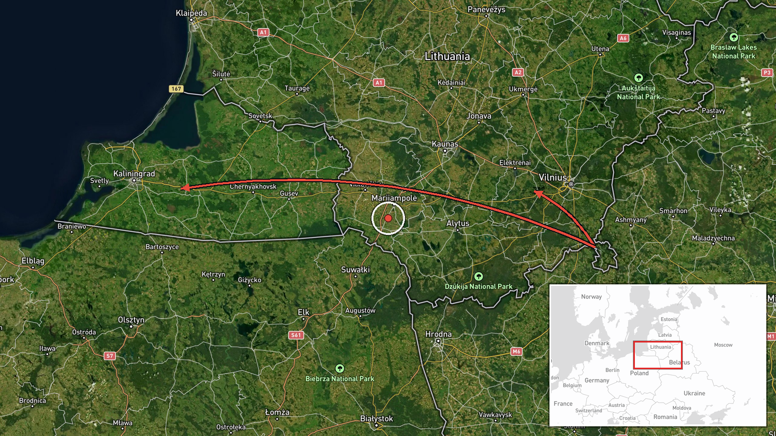 Vilnius, Lithuania — Drone Transit location map