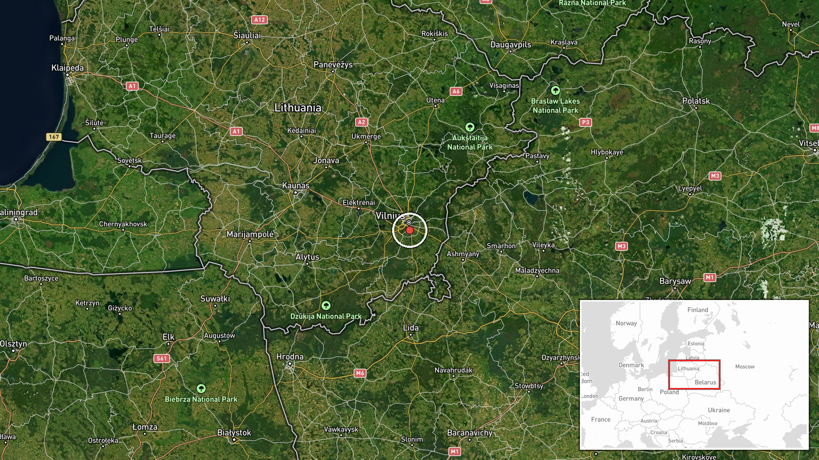 Vilnius International Airport, Vilnius, Lithuania — Drone Transit location map