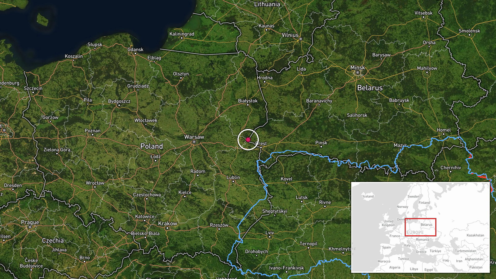 Eastern Poland, near Belarus-Russia Border — Deployment location map
