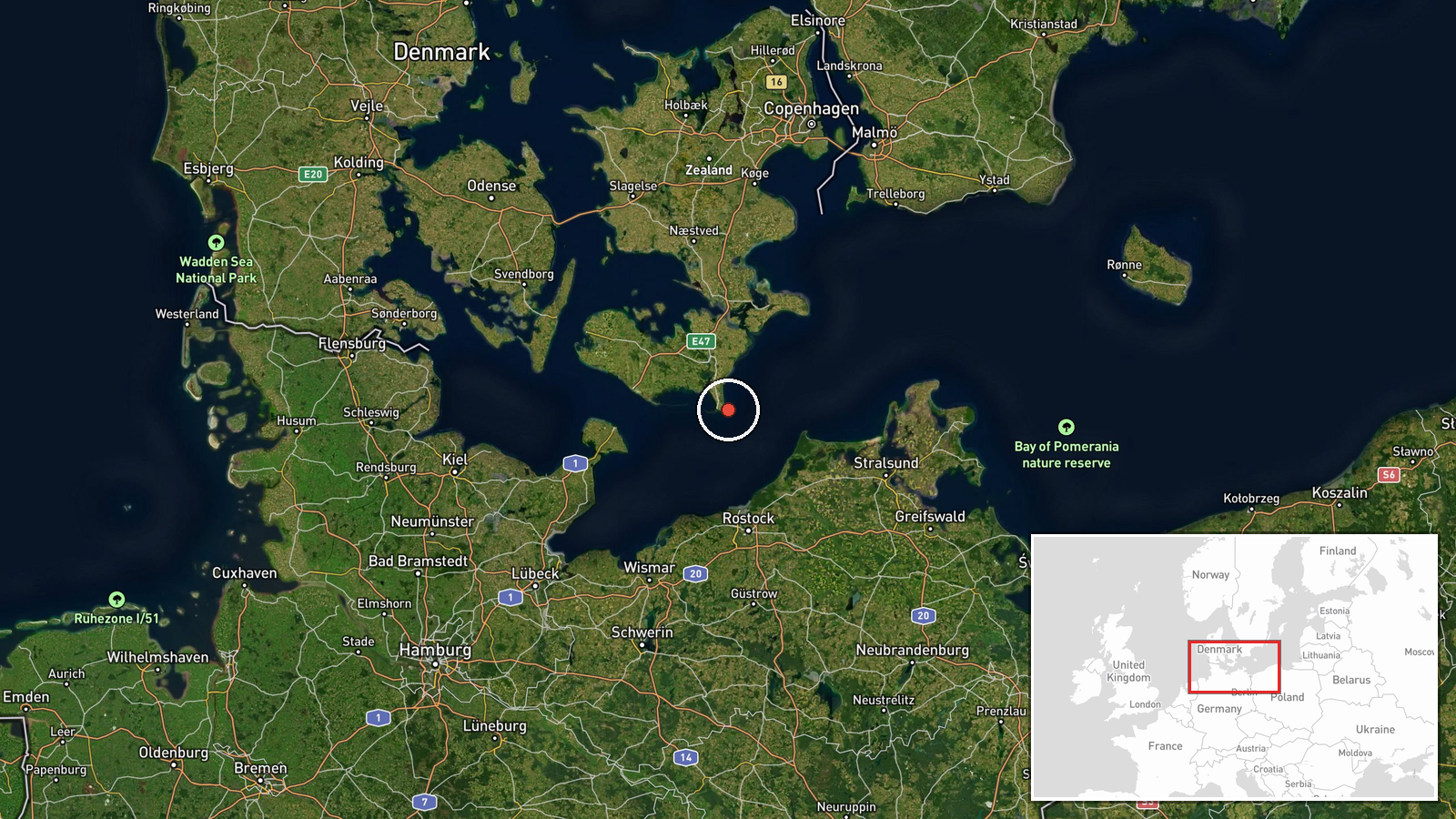 Gedser, Denmark — Combat Aircraft location map