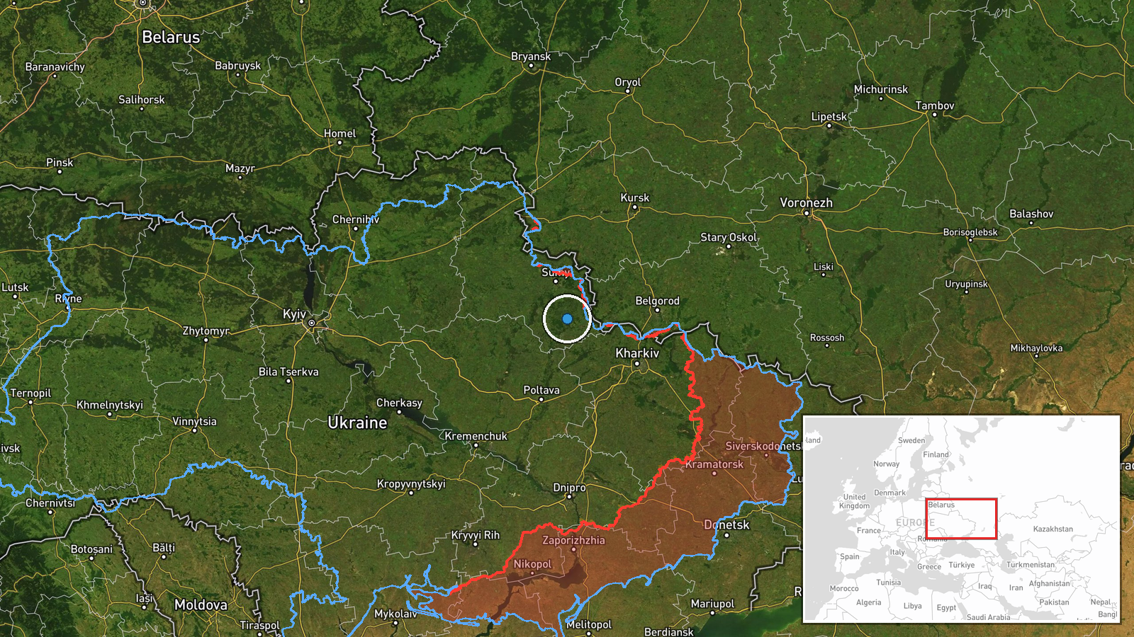 Eastern Ukraine, Ukraine — Security location map