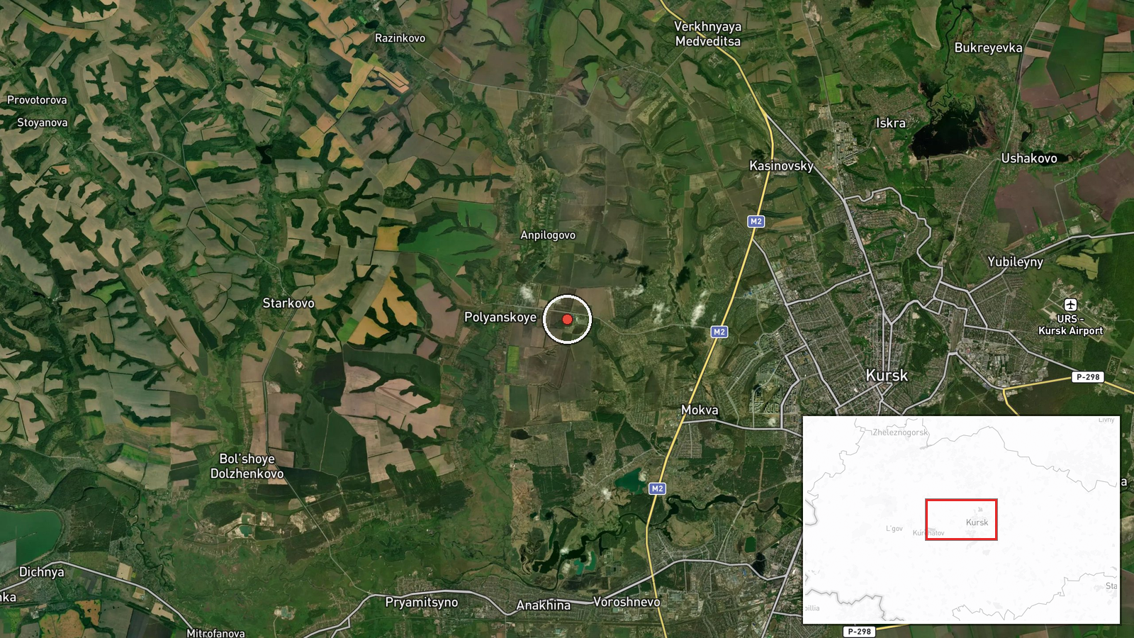 Kursk Region, Russia — Combat location map