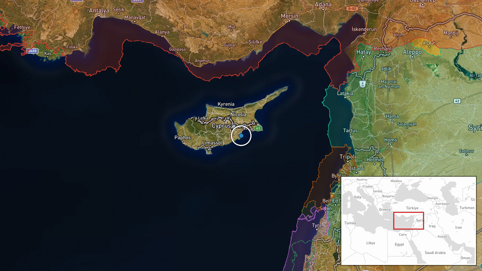 Larnaca, Cyprus — Deployment location map
