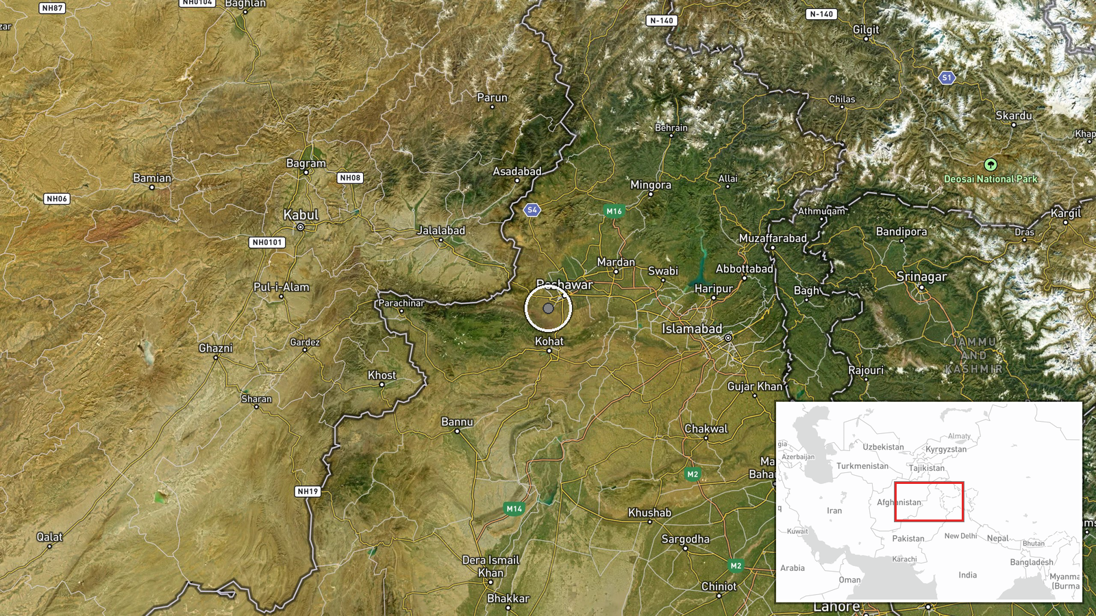 Kohat, Khyber Pakhtunkhwa, Pakistan — Security location map