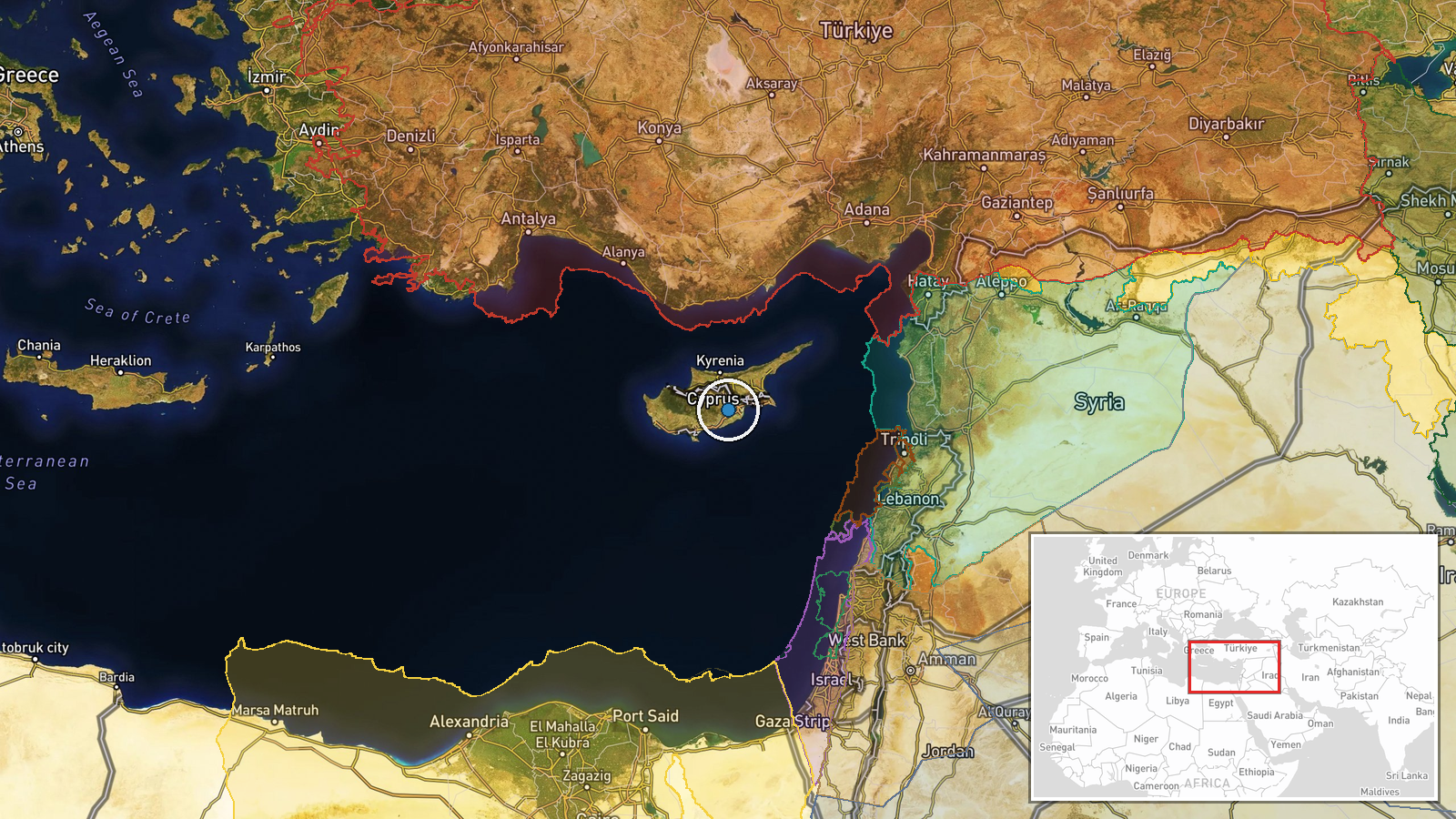 South Cyprus — Deployment location map