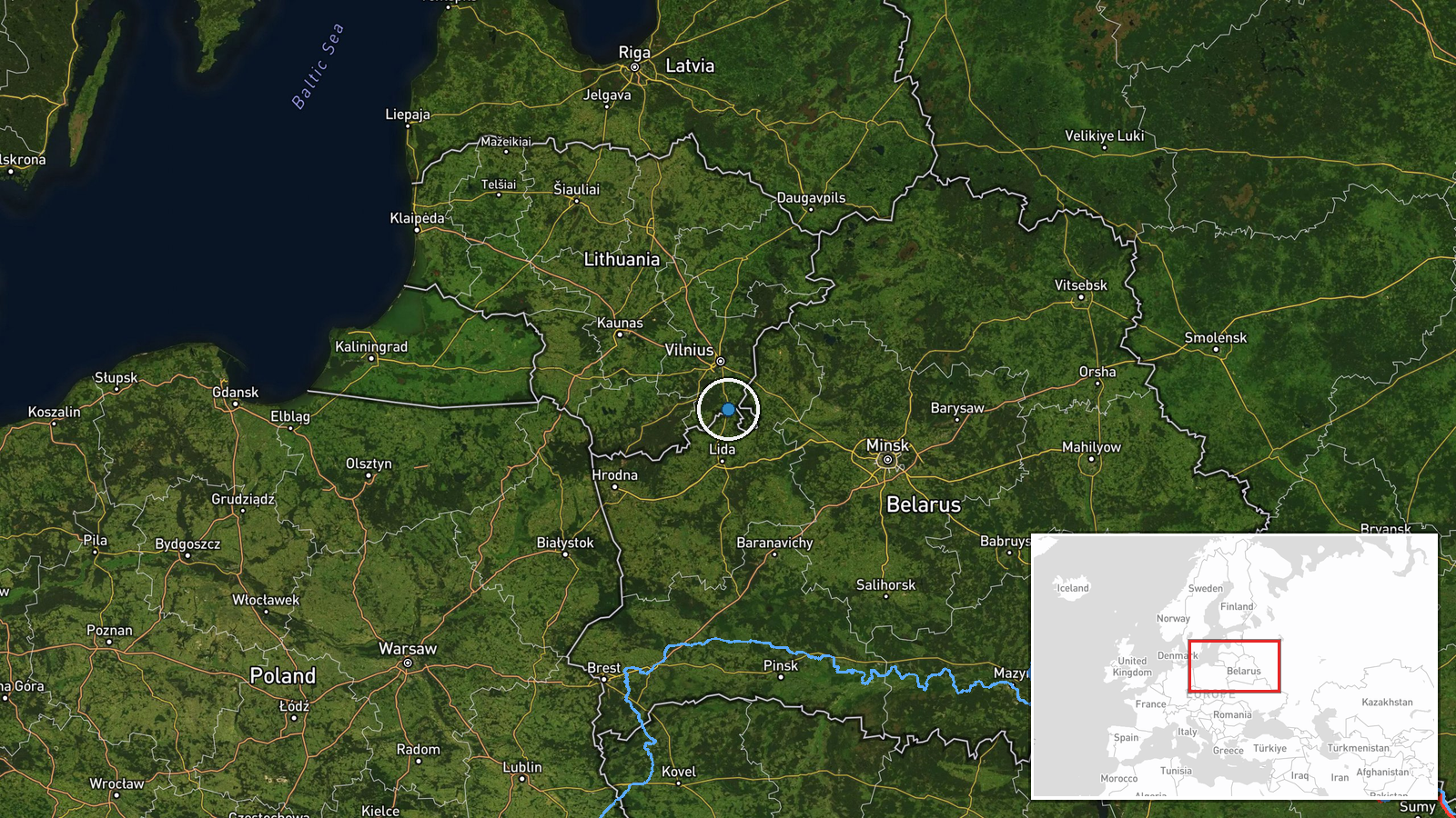 Šalčininkai, Vilnius County, Lithuania — Military Exercise location map