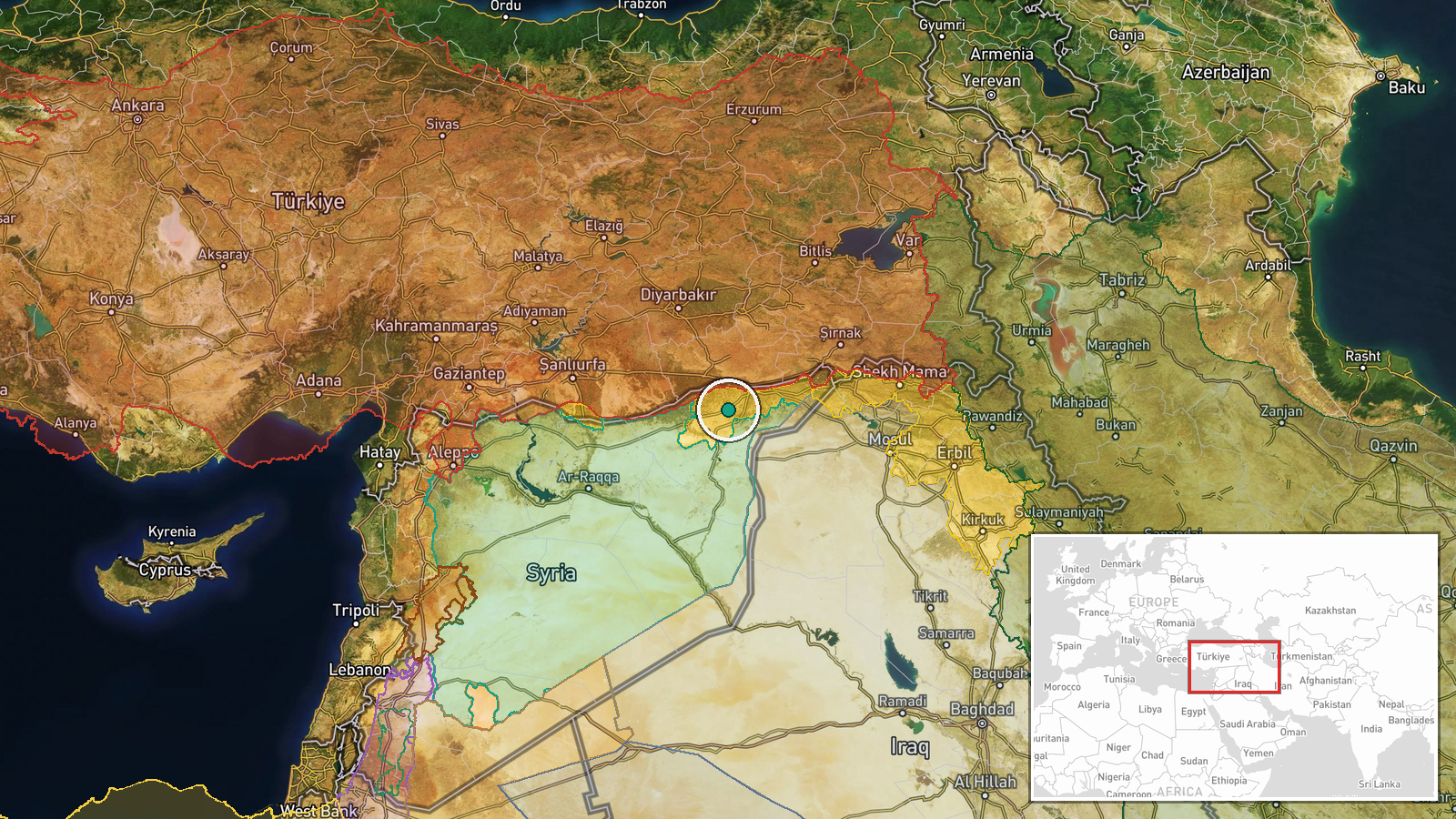 Kharab al-Jir Base, Al-Hasakah, Syria — Siren location map