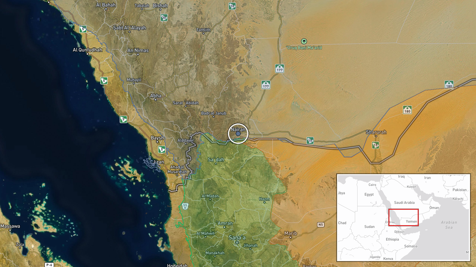 Najran, Saudi Arabia — Siren location map