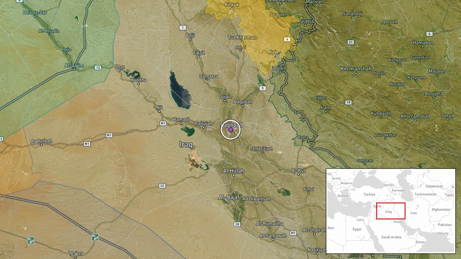Baghdad, Iraq — Deployment location map