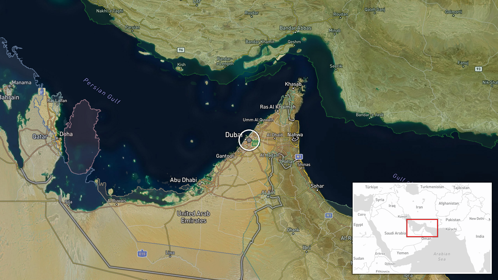 Dubai International Airport, Dubai, United Arab Emirates — Security location map