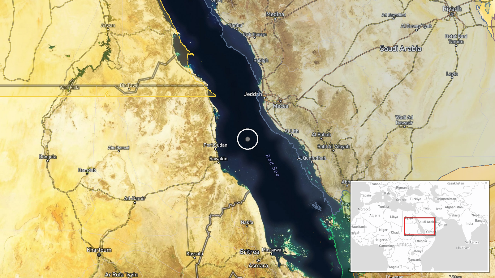 Red Sea — Cargo Ship location map