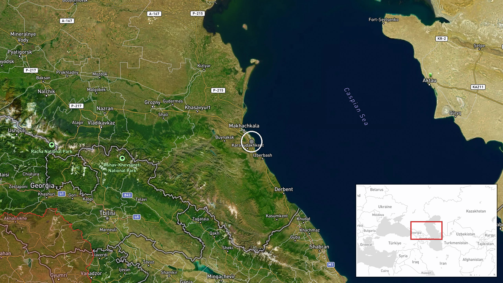 Makhachkala International Airport, Makhachkala, Dagestan, Russia — Security location map