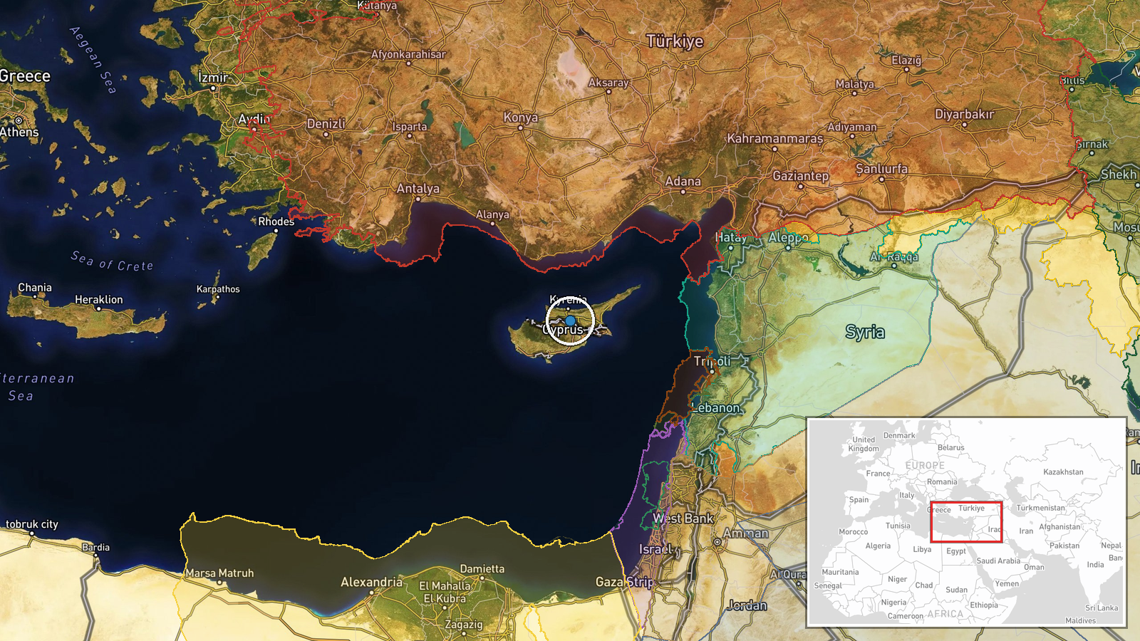Nicosia, Cyprus — Military Exercise location map