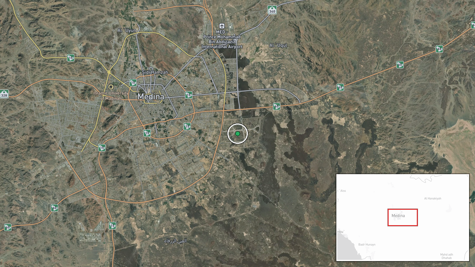 Power plant near Medina, Saudi Arabia — UAS Strike location map