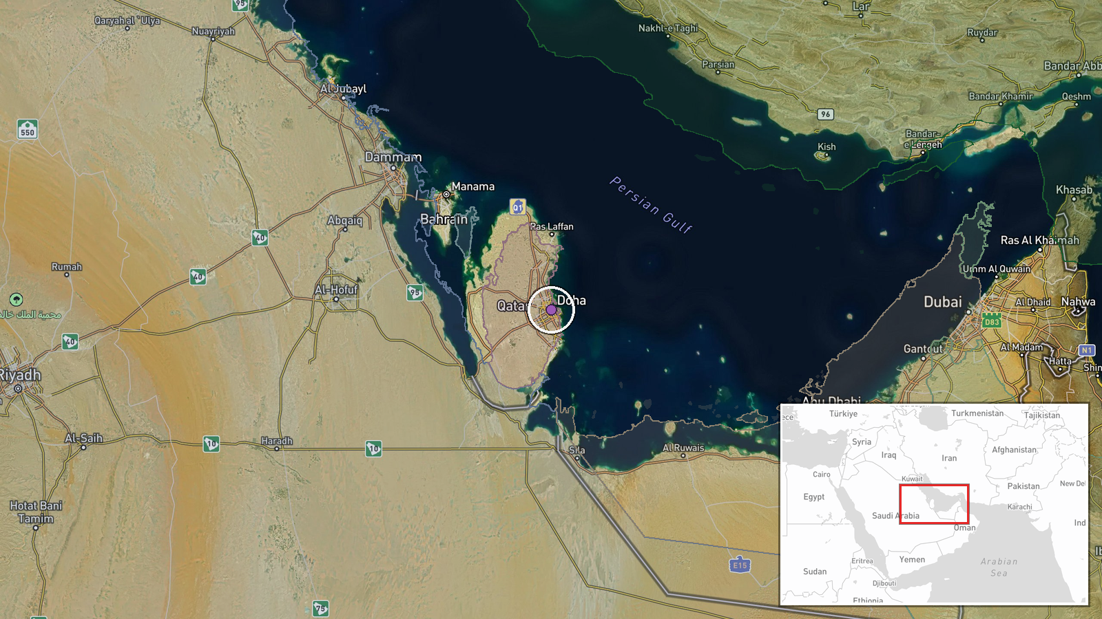 Doha, Qatar — Deployment location map