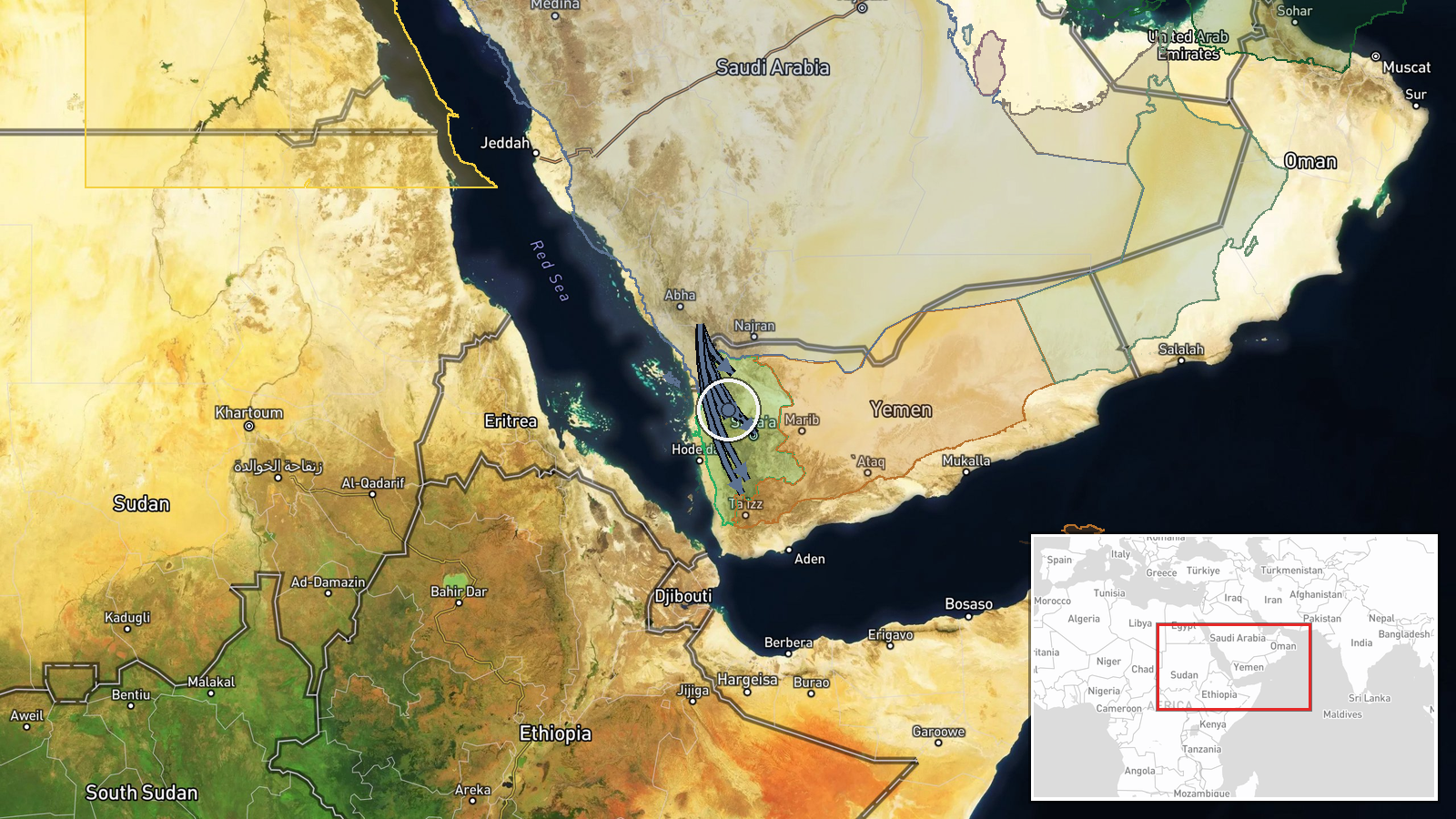 Sana'a, Yemen — Airstrike location map