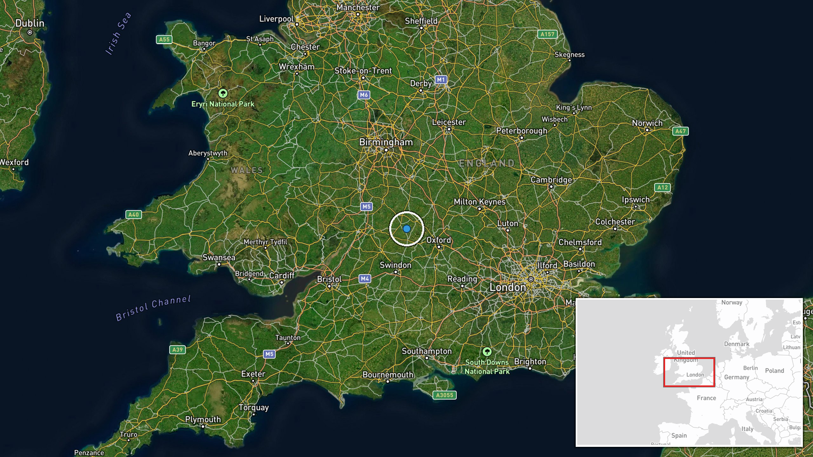 RAF Fairford, Gloucestershire, United Kingdom — Security location map