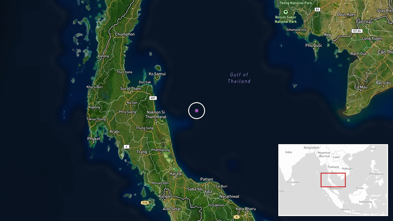 Indian Ocean, en route to Phuket, Thailand — Aircraft Carrier location map