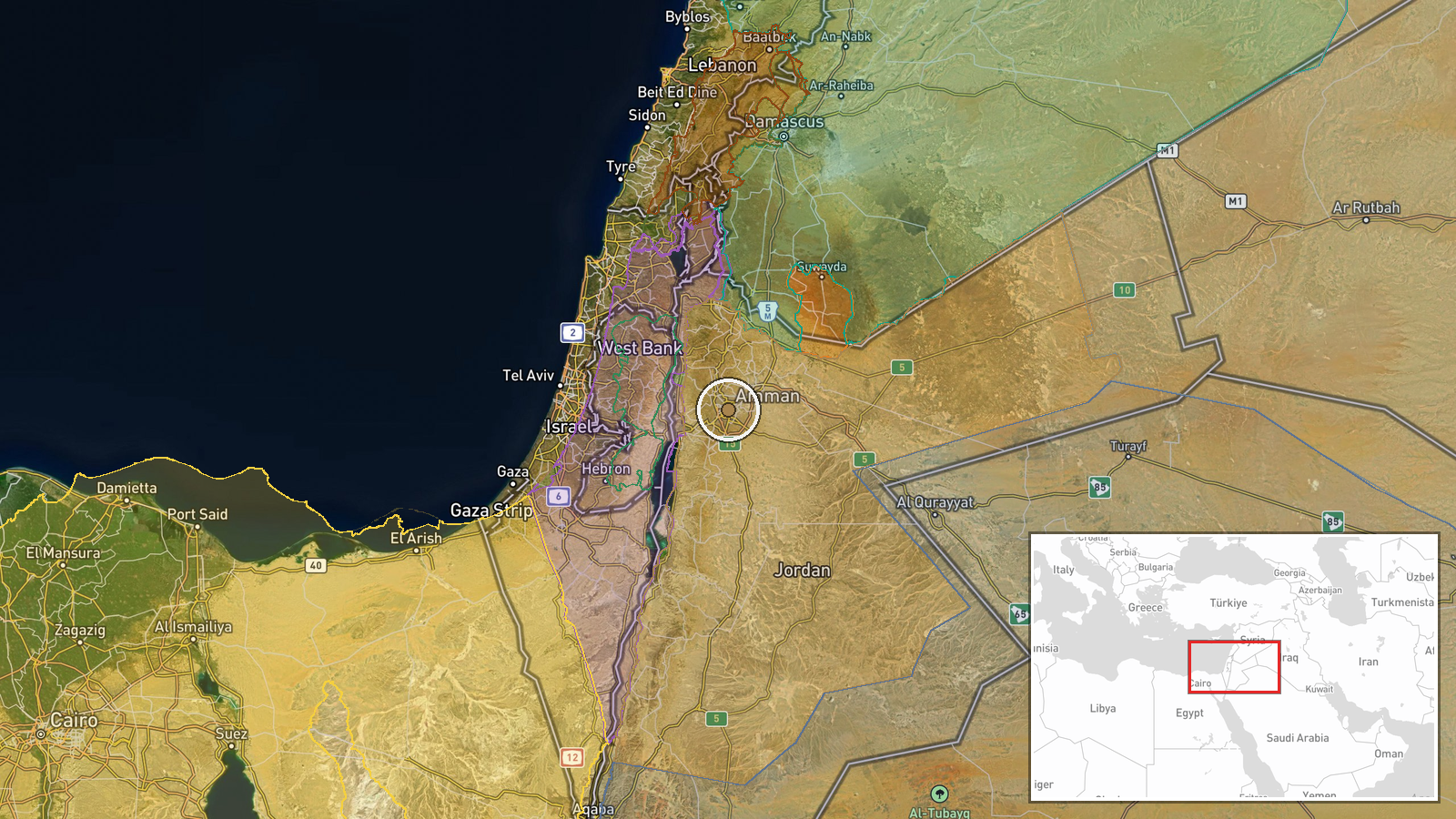 Amman, Jordan — Security location map