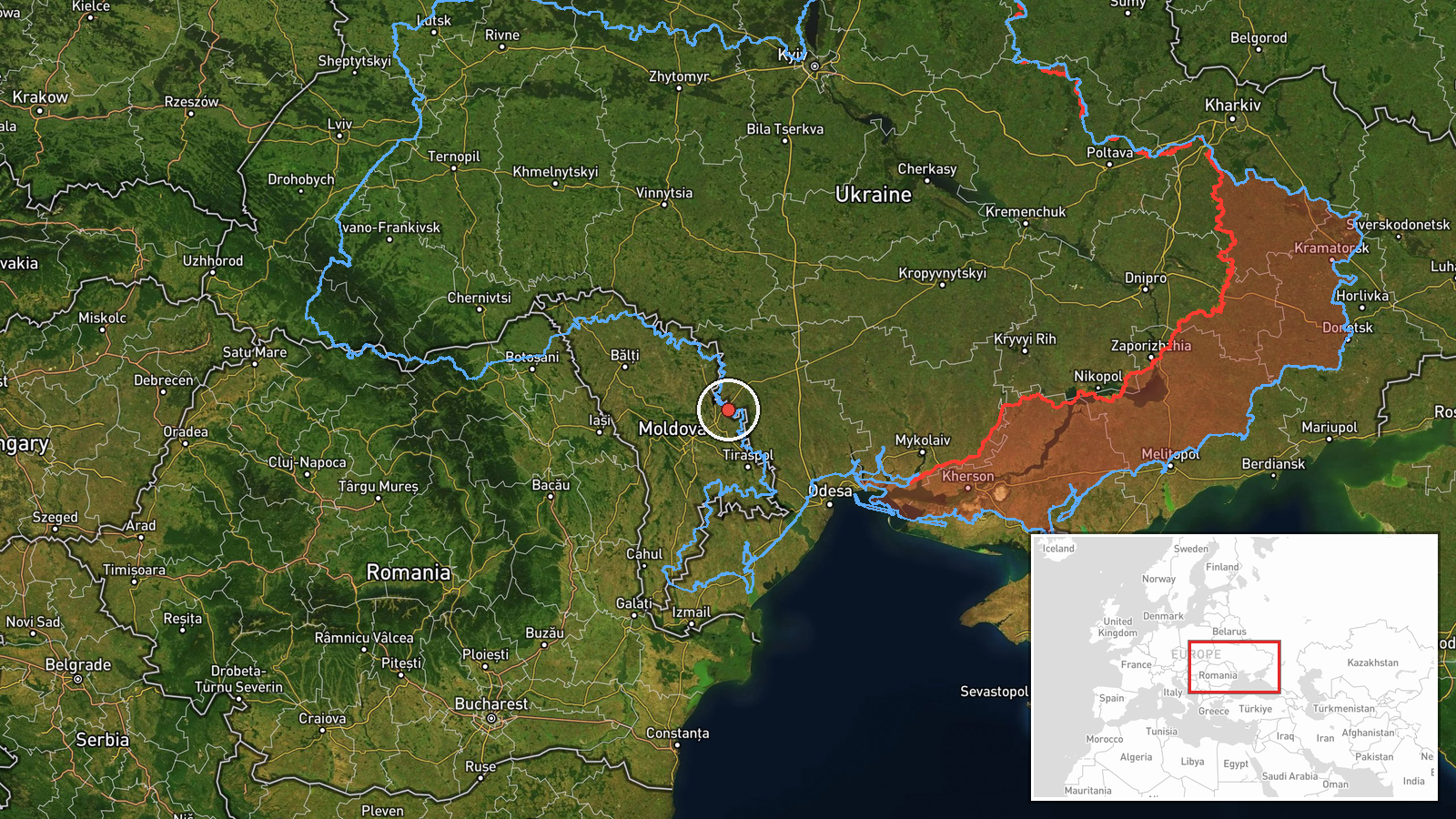 Bendery, Transnistria, Moldova — UAS Strike location map