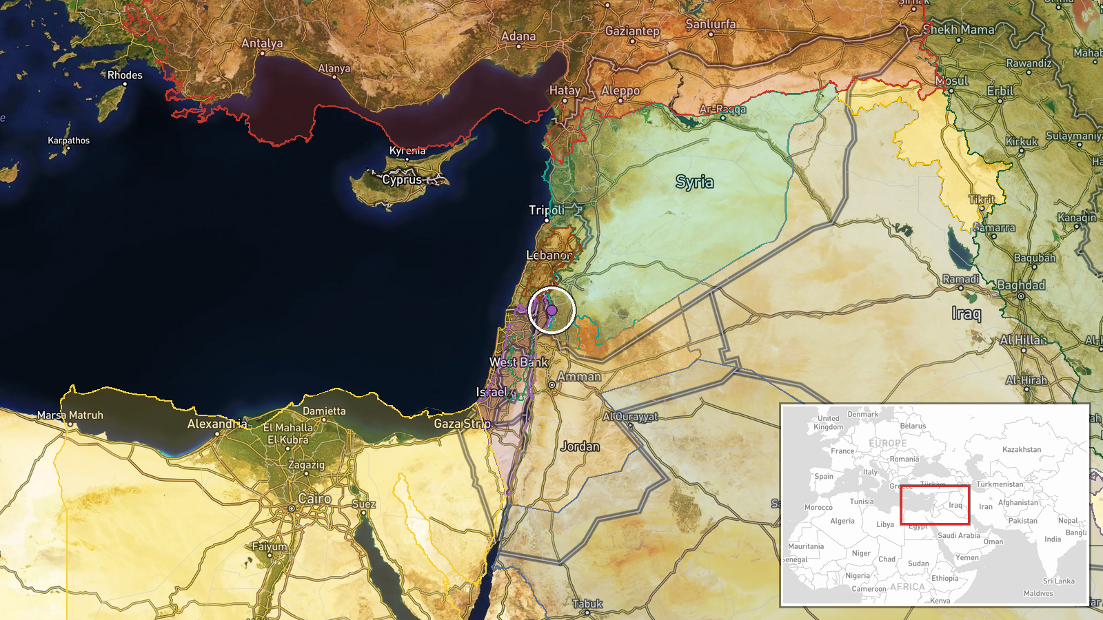 Quneitra Countryside, Quneitra Governorate, Syria — Security location map