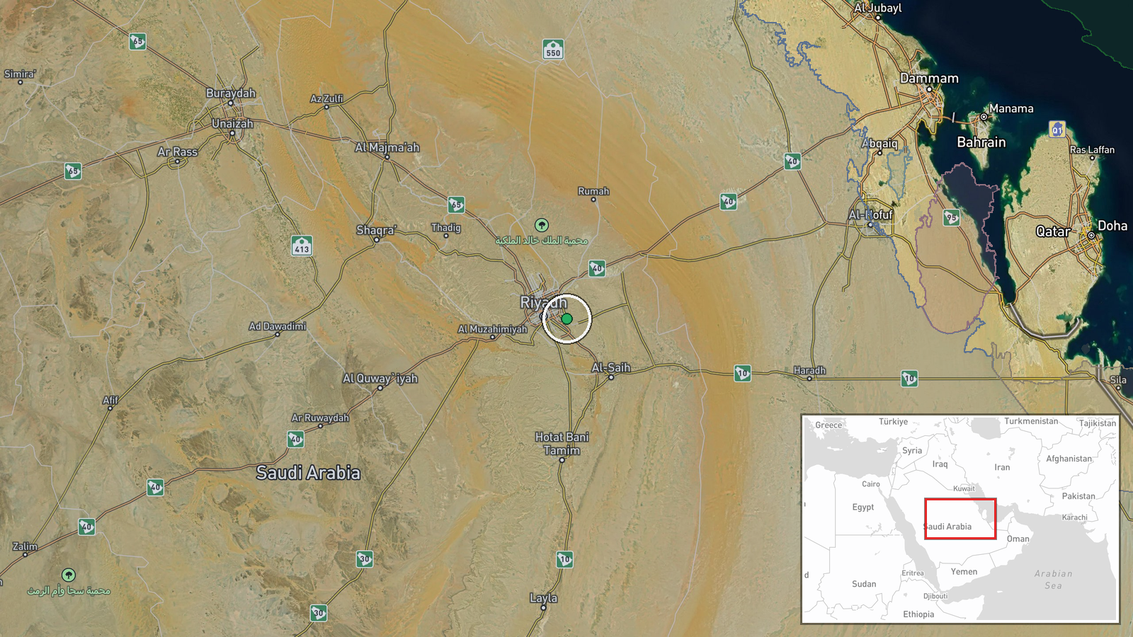Riyadh International Airport, Riyadh, Saudi Arabia — Ballistic Missile location map