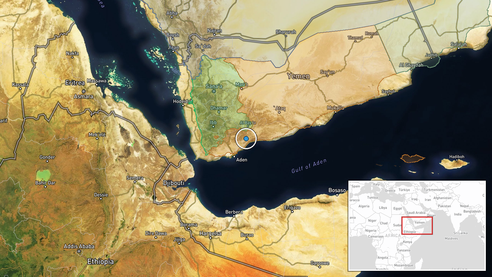 Southern Yemen, Yemen — Deployment location map