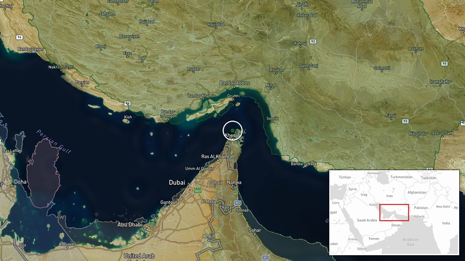 Strait of Hormuz — Naval location map