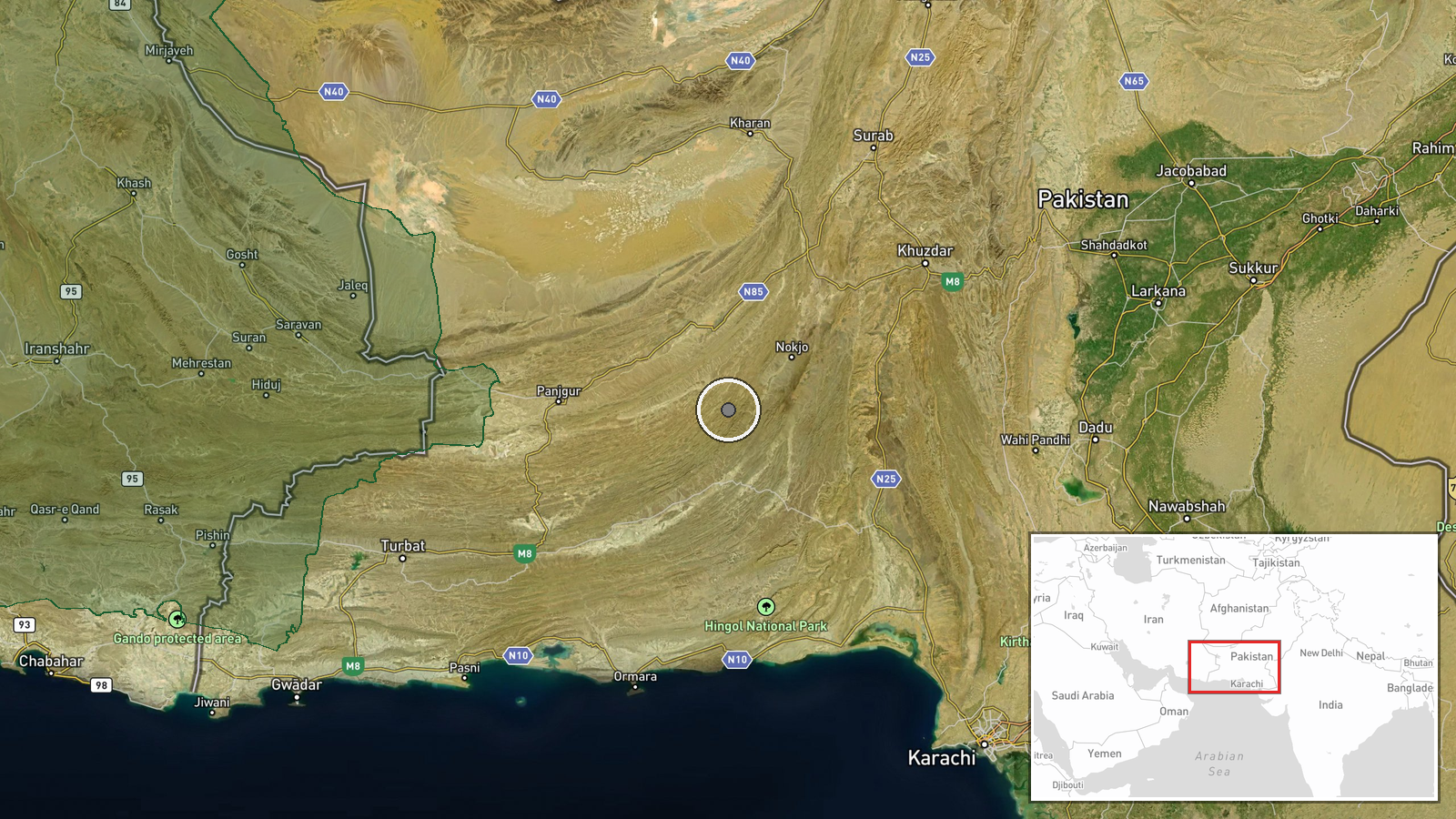 Balochistan Province, Pakistan — Cruise Missile location map