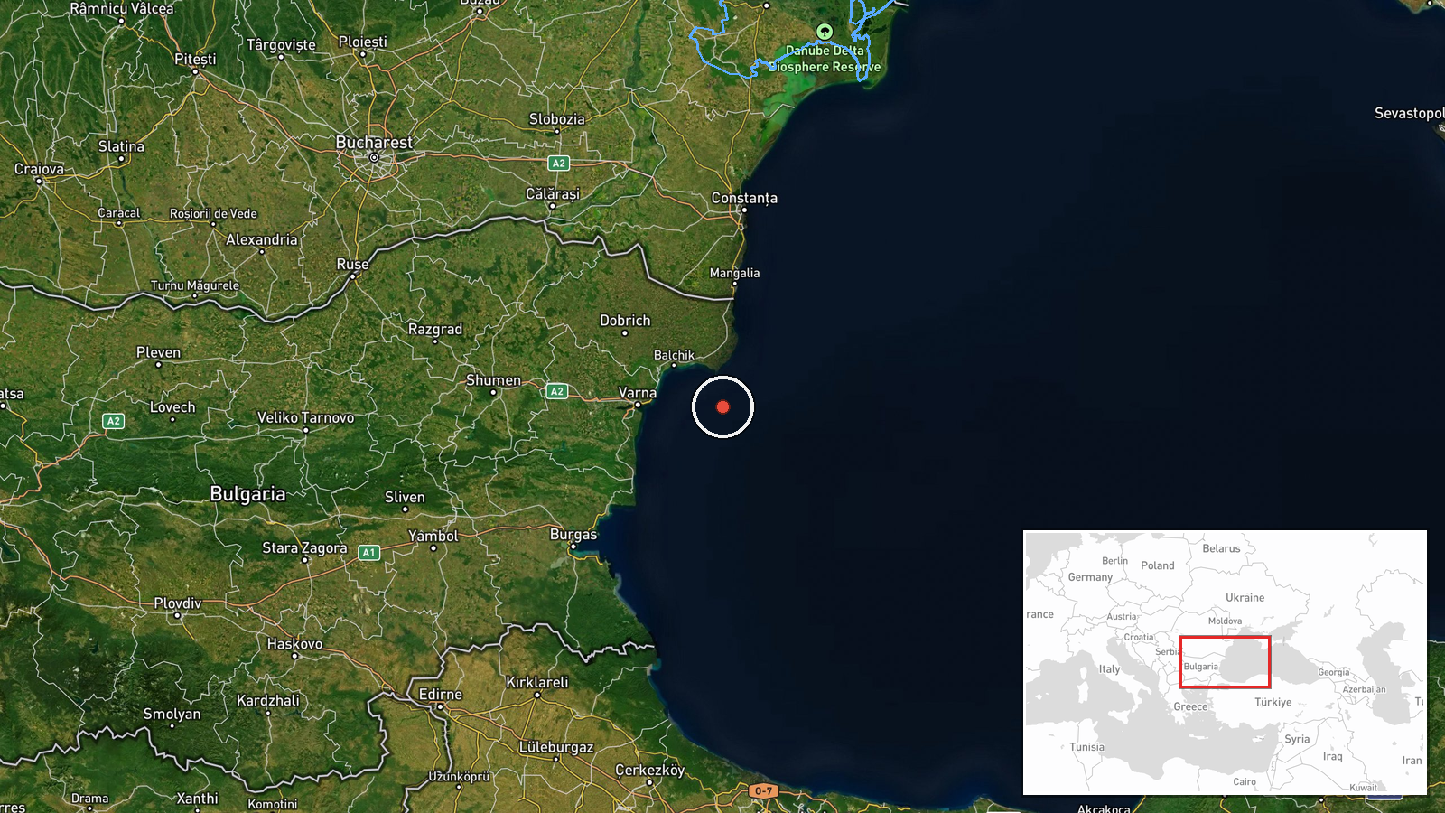 Bulgarian Waters, Black Sea — Naval location map