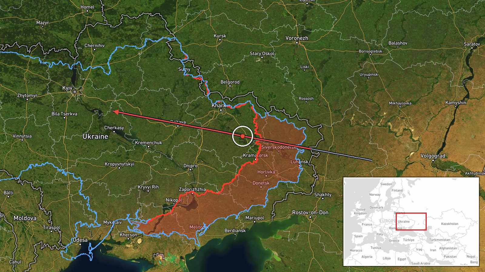 Trypillia Substation, Kyiv, Ukraine — Ballistic Missile location map