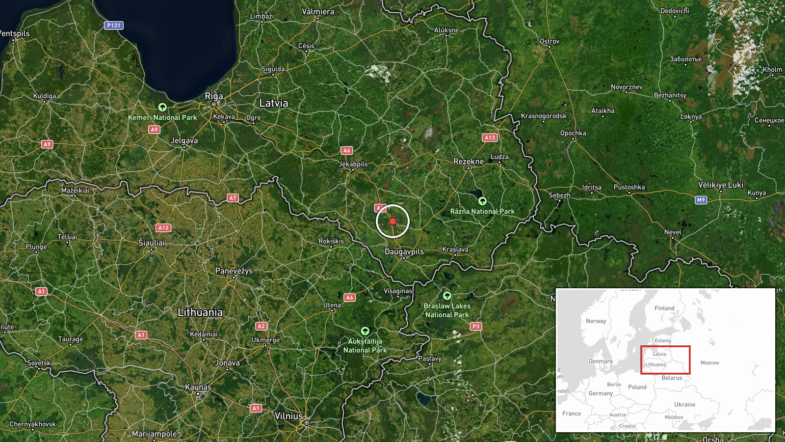 Nīcgale, Daugavpils District, Latvia — Security location map