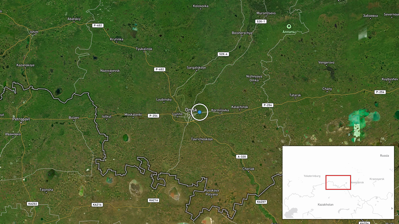 Omsk Oil Refinery, Omsk, Russia — Drone Transit location map