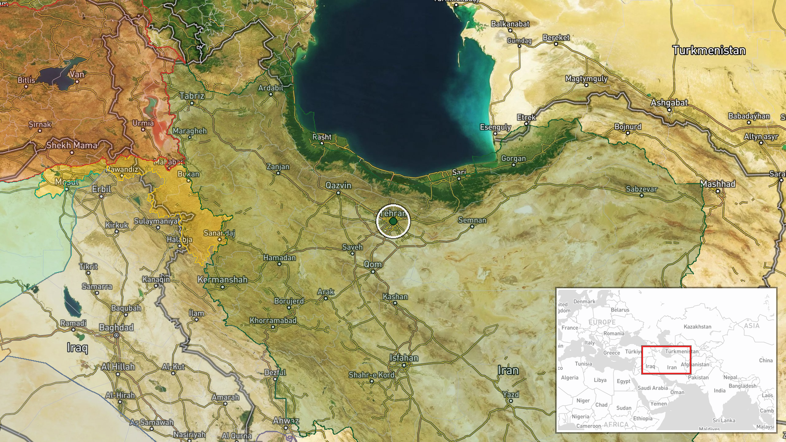 Unknown Military Facility, Iran — Report location map