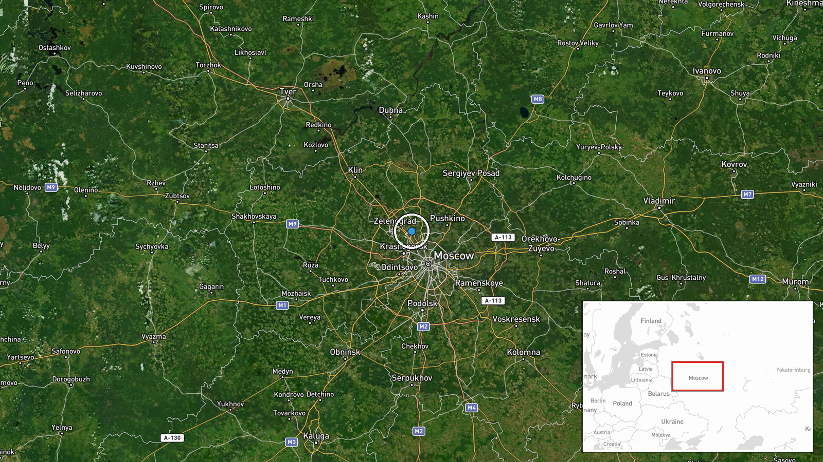 Sheremetyevo International Airport, Moscow, Russia — UAS Strike location map