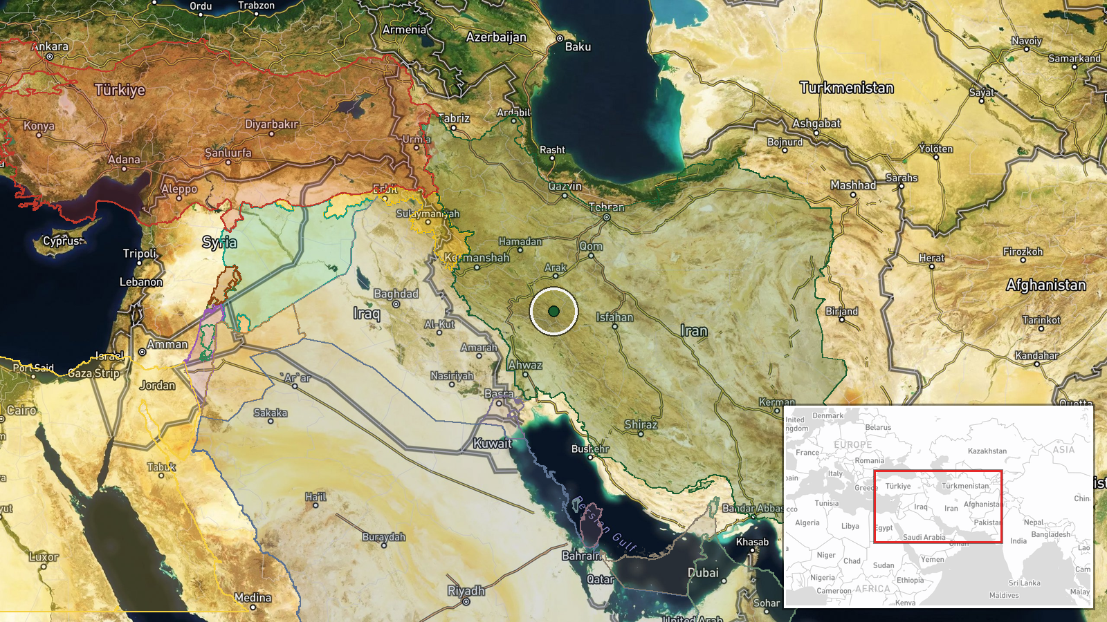 Iran-Iraq Border Region — Deployment location map