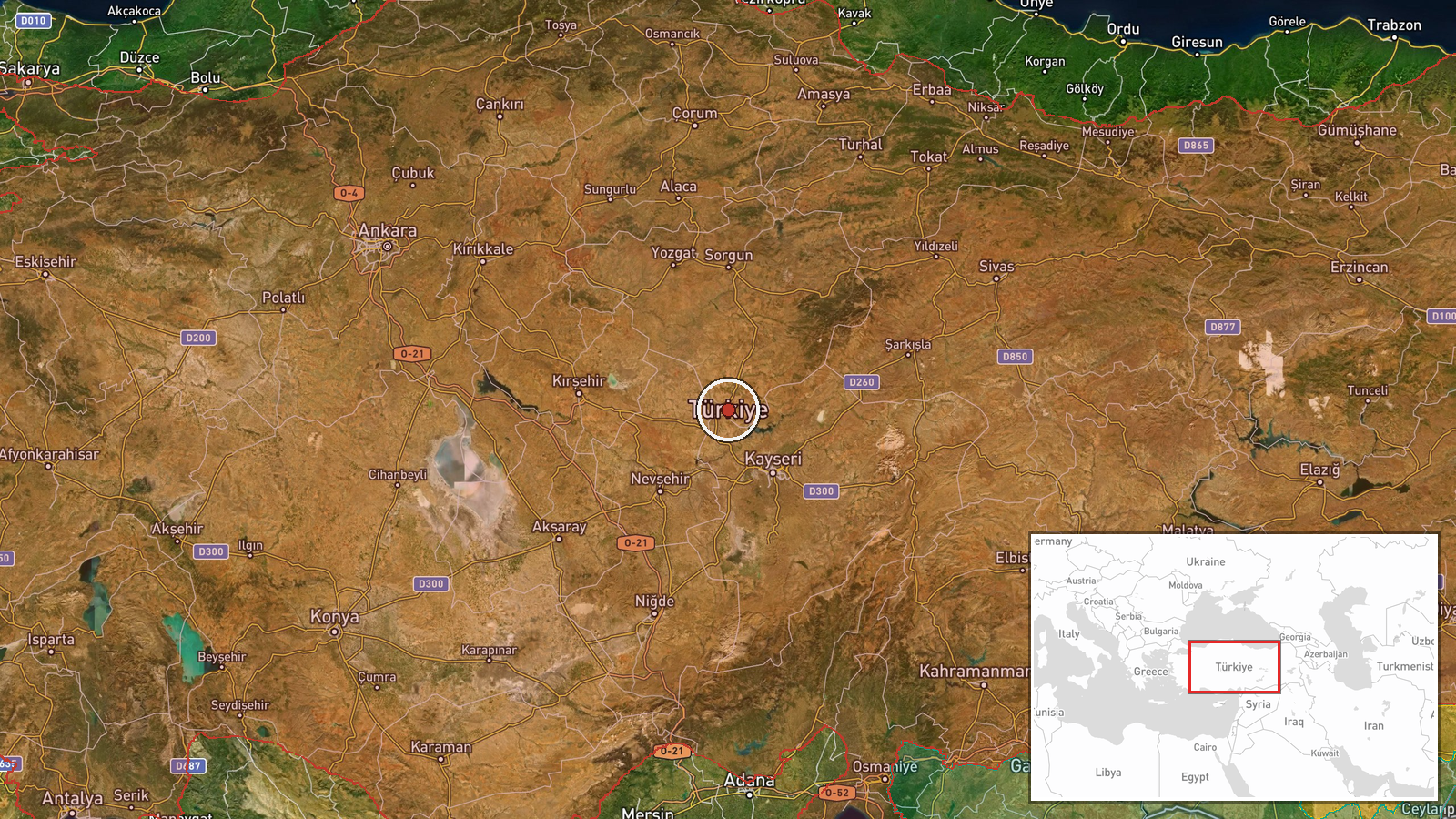 Turkey — Military Exercise location map