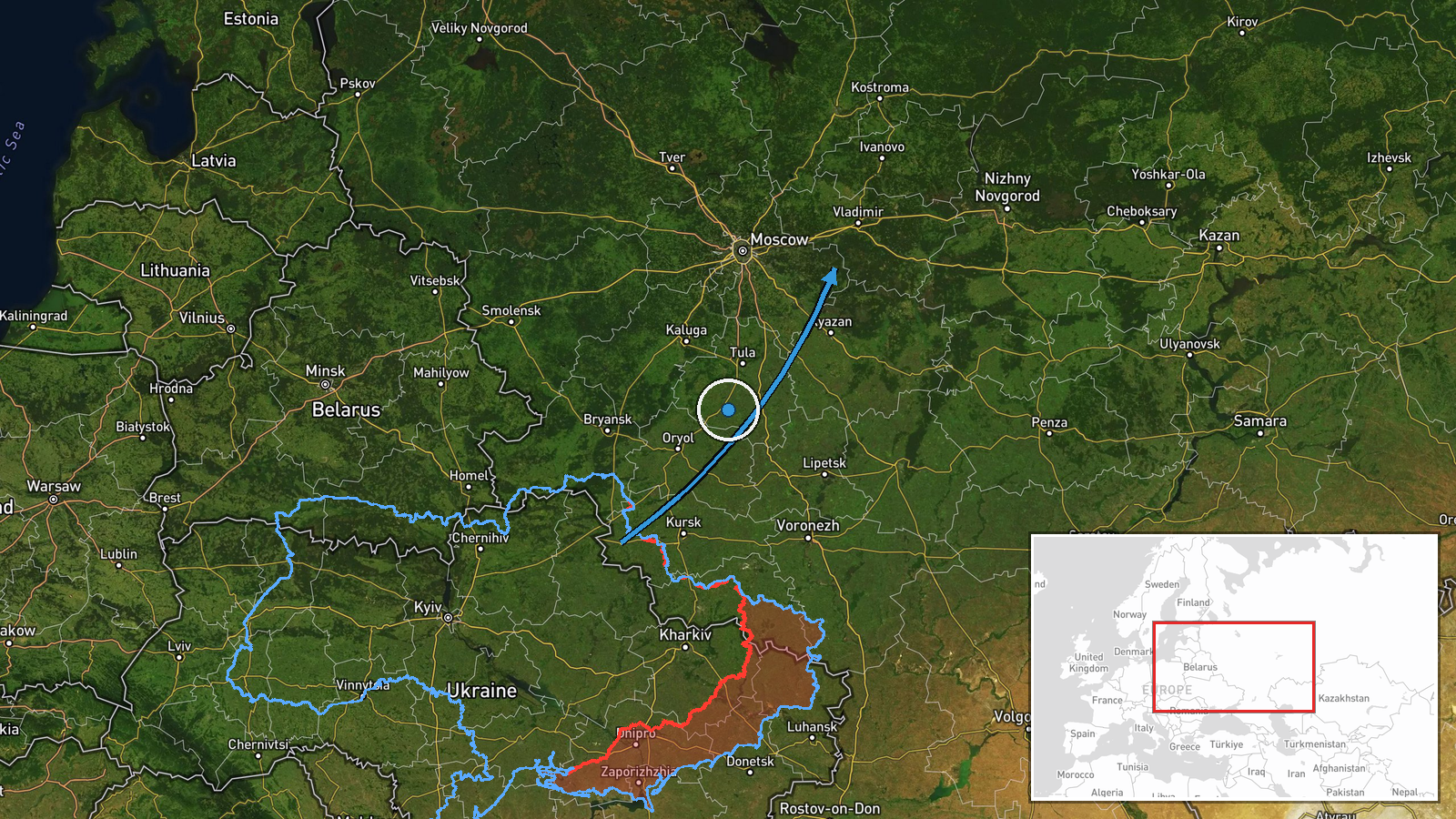 Vladimir City, Vladimir Oblast, Russia — UAS Strike location map