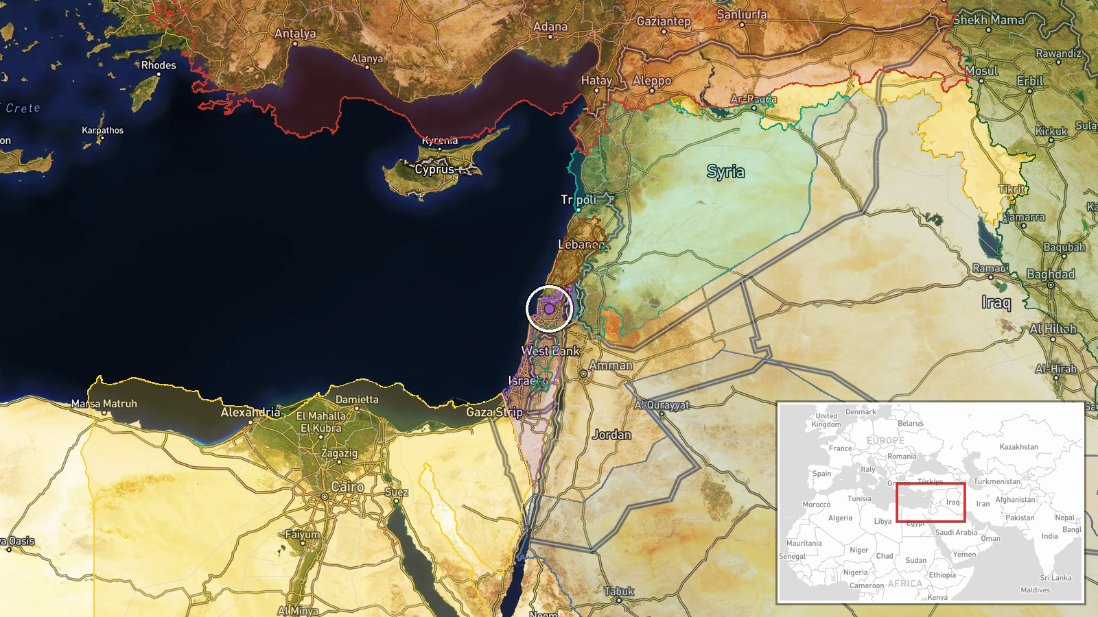 Northern Israel Border, Israel — Report location map