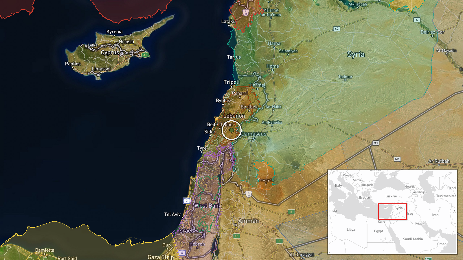 Bekaa Valley, Lebanon — Security location map