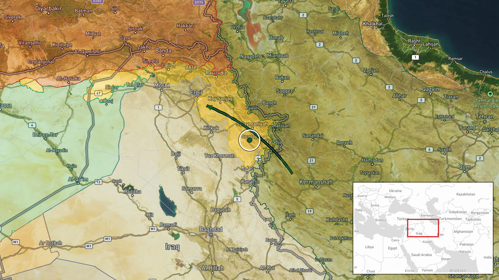 Kurdistan Region, Iraq — Drone Transit location map