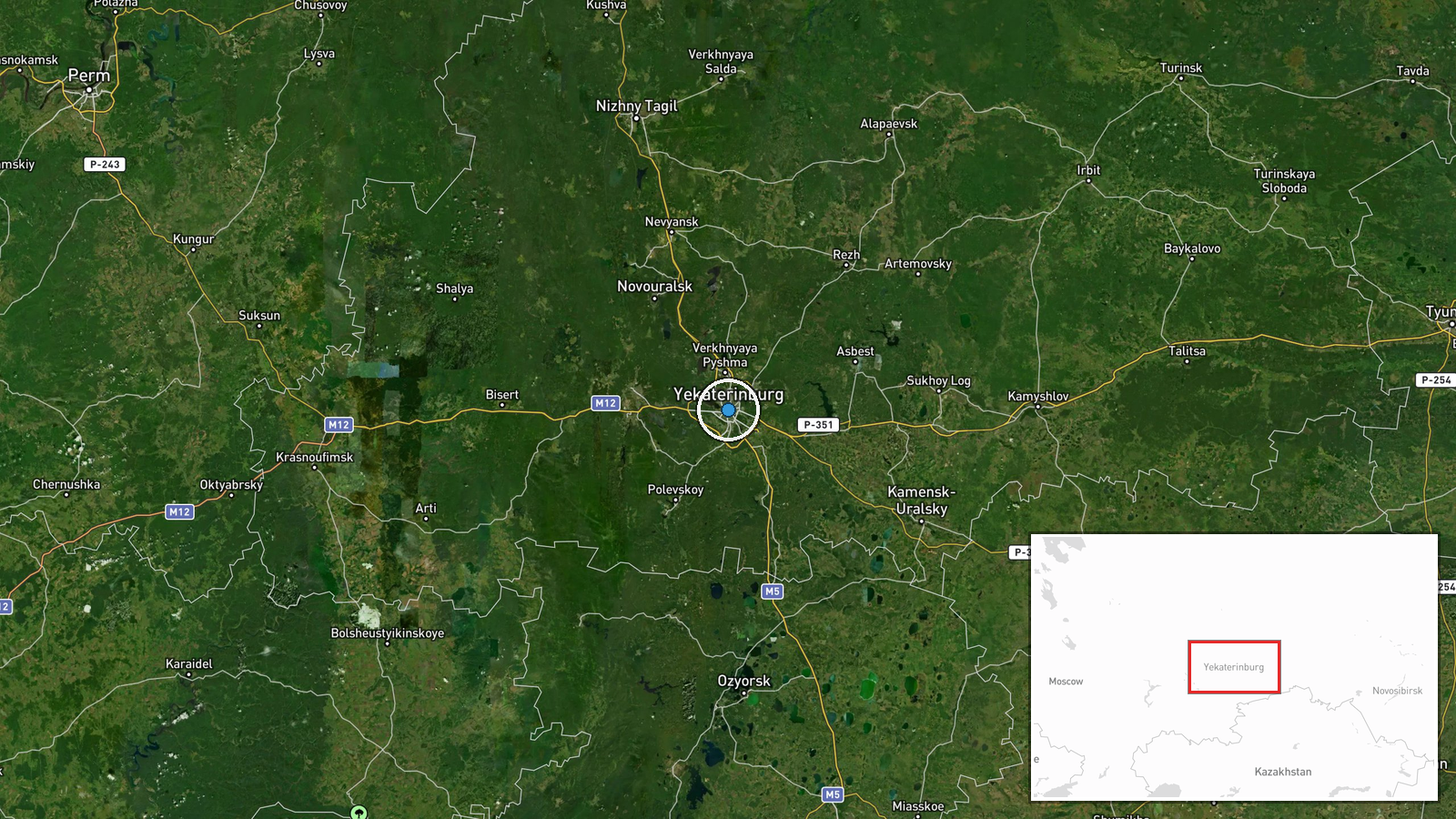 Yandex data center, Ekaterinburg, Sverdlovsk Oblast, Russia — UAS Strike location map